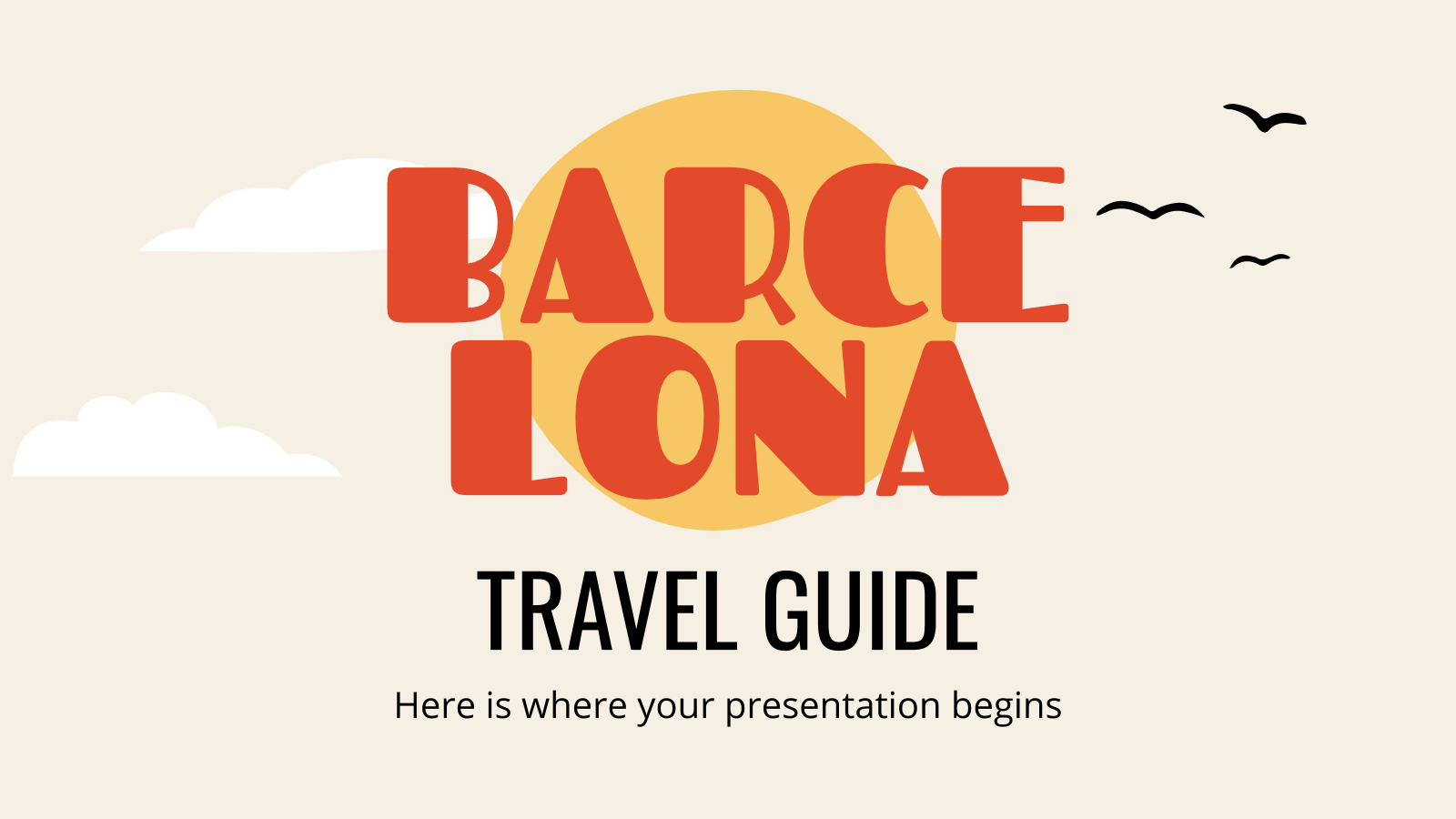 旅游指南：巴塞罗那PowerPoint模板